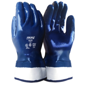 Guante nitrilo azul puño de lona